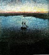 Eugene Jansson midsommarnatt vid riddarfjarden oil on canvas